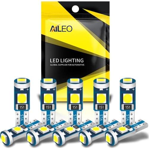 AILEO 10pcs High Bright T5 W1.2W W3W LED For Air conditioner button light Instrument Lights Dashboard Warning Indicator Button