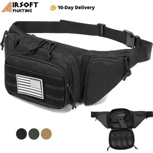 Tactical Waist Bag Gun Holster Fanny EDC Pack Shoulder Bag Outdoor Chest Bag Concealed Carry Pistol Accessories Storage Bag