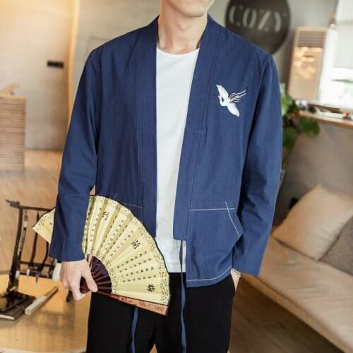 Traditional Japanese Kimonos Japones Haori Samurai Costume Online Chinese Store Kimono Cardigan Men Japanese Pajamas Man FF2085