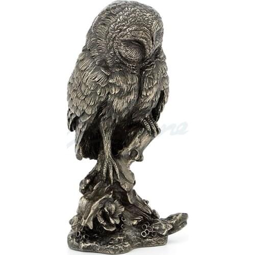 Willoni Ornaments Cold Cast Copper Owl Standing on a Tree for Birthday Gifts and s Decoration Factory s Old room Art