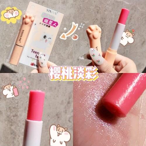 Moisture lipstick temperature changing colors strawberry cherry smell long lasting waterproof smooth lip balm AC245