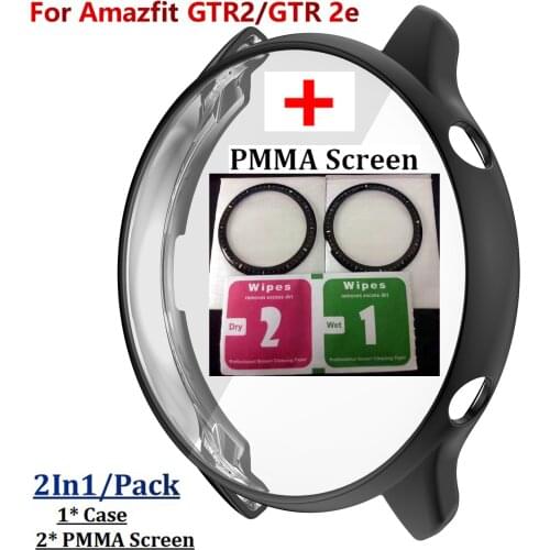 TPU Full Plating Protective Case Cover For Huami Amazfit GTR 2e Frame Smart Watch Shell For Amazfit GTR2 Screen Protectors Film