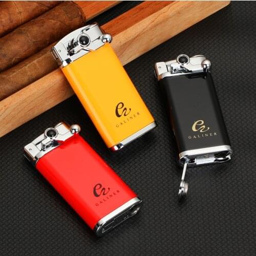 GALINER Cigar Torch Lighter W Puncher New Jet Flame Lighters Smoking Accessories Cigar Punch Portable Butane Lighter Gas Refill