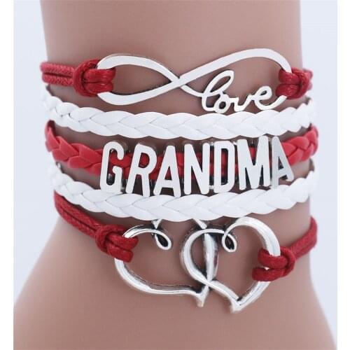 Infinity Love Grandma Double Heart Bracelet for Women Friendship Charm Bracelets Wrap Multi-layer Bracelet Fashion Jewelry