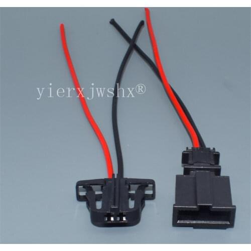 Yierxjwshx B0972712 3B0972702 2 Pin Auto License Plate Lamp Car Door Connector Trunk Lights Horn Sensor Plug for VW Audi Skoda