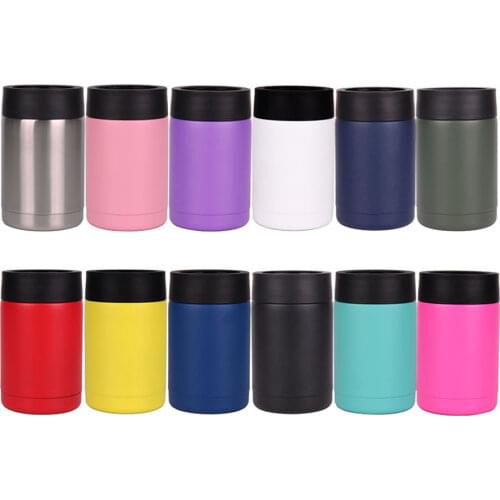 100pcs/Lot 12oz Mug Can Cooler Skinny Tumbler Beer Cola Cup 18/8 Stainless Steel Insulated Vacuum Holder 3 Gaskets For 350ml