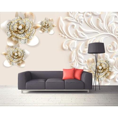 3d Diamond embossed flower wallpaper papel de parede,hotel restaurant living room sofa TV wall bedroom wall papers home decor