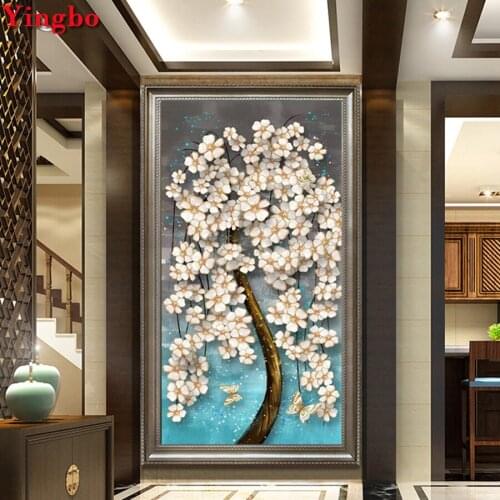 5d Full Square round Diamond painting Floral Treasure Tree Diamond Embroidery Rhinestones Pictures Restaurant/ Living Room Decor