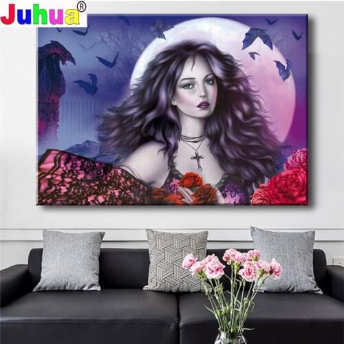 Fantasy Vampire Girl Diy diamond embroidery woman art diamond painting full square/round mosaic picture of rhinestone home decor
