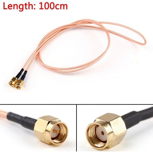 Areyourshop 100cm RG316 Cable RP.SMA Male Plug Jack To SMA Male Plug Straight Jumper Pigtail 3ft 50Ohm High Quality RG316 Cables