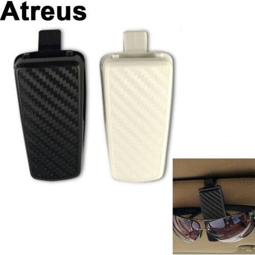 Atreus Car styling Carbon Sunglasses Card Holder Glasses Case Clip For VW polo passat b5 b6 Mazda 3 6 Toyota corolla Ford focus