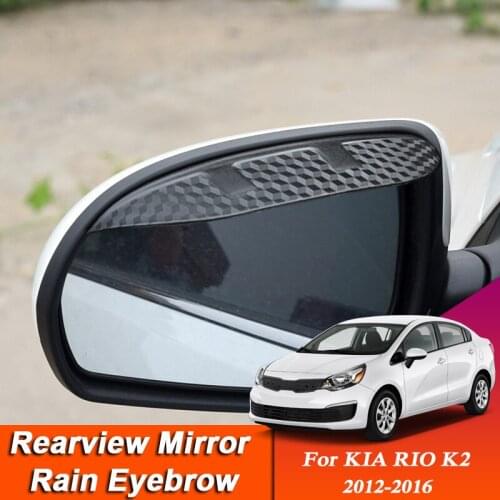 2pcs Car-styling For KIA RIO K2 2012-2016 Carbon Fiber Rearview Mirror Eyebrow Rain Shield Anti-rain Cover Auto Accessory