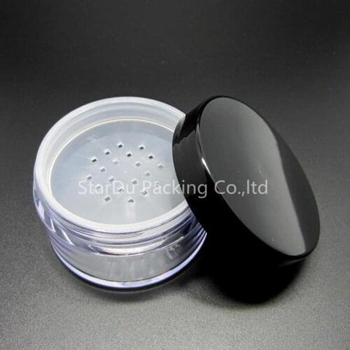 Free Shipping 500pcs 20g loose powder jar, 20ml empty loose powder jar with sifter and puff Wholesale