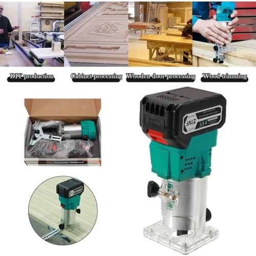 21V 850W Wireless Electric Hand Trimmer Brushless Router Wood Carving Machine Milling Machine Wood Grinding Slotting Woodworking