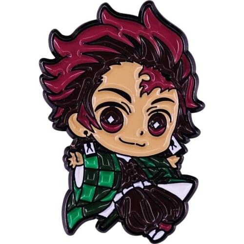Kimetsu no yaiba Demon Slayer Brooch Tanjiro Kamado Enamel Pin Brave Fighter Badge