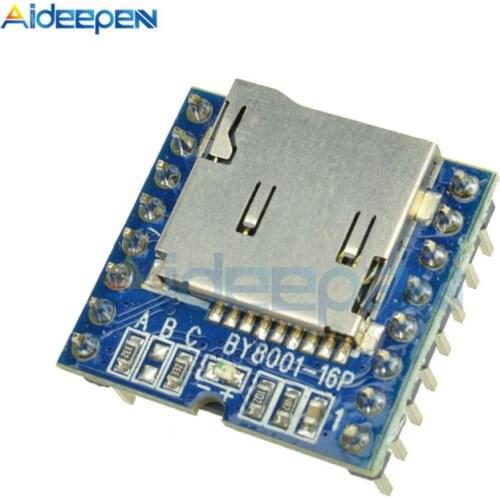 BY8001-16P Mini MP3 Player Module TF Micro SD U-Disk IY Kit Electronic PCB Board MP3 Player For Arduino Audio Module Voice Board