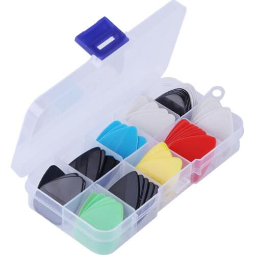 1 Box Case 50/60pcs Guitar Picks Alice Acoustic Electric Bass Pic Plectrum Mediator Guitar Accessories Thickness 0.58 - 1.5 mm