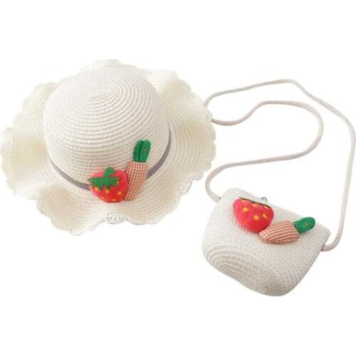 Children Kids Girl Fashion Concise Casual Cute Sweet Breathable Sunscreen Beach Sun Hat With Bag Toddler Girls Accessories 1-8Y