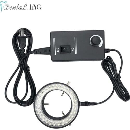 60 LED Ring Light Illuminator Lamp Adjustable for Industry Stereo Zoom Microscope EU Plug Camera Magnifier Power Adapter