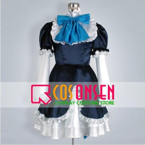 COSPLAYONSEN Umineko no Naku Koro ni Bernkastel Cosplay Costume Blue White Dress All Size