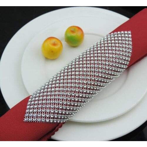 Crystal Mesh Wrap Napkin Ring Holder Table Serviette Holder Buckle Strap Chair Sash Wedding Party XMAS Anniversary DIY Decor