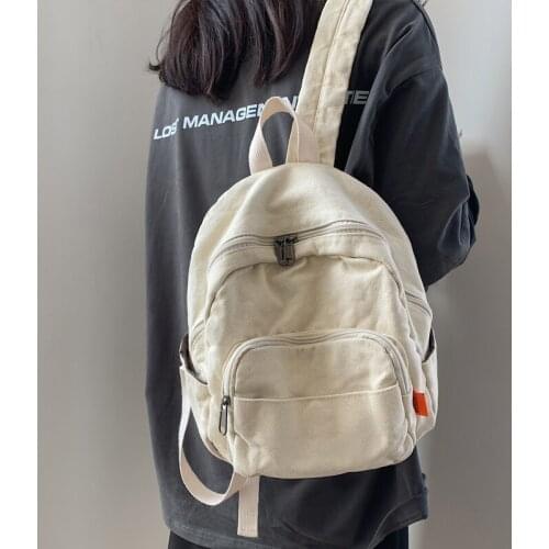 Girl Small Women Backpack New Female Vintage Canvas School Backpack Bag for Teens Female Original Niche Ruckpack Ins School Bags