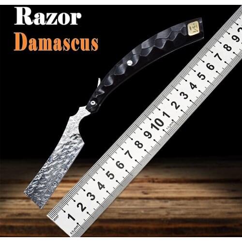 Damascus Steel Mens Razor Stripper Hair Clipper High Hardness Mini Pocket Sharp Hand Tool Folding Knife Self-Defense Craft Gift