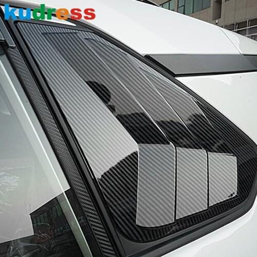 Rear Window Louver Shutter Cover Trim For Toyota RAV4 RAV 4 2019 2020 2021 Carbon Fiber Car Styling Auto Accessories 2pcs