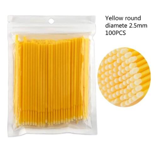 YCXMSCILS 100PCS Disposable Colorful Cotton Swabs MicroBrush Eyelashes Extension Cleaning Swab Cosmetic Tools