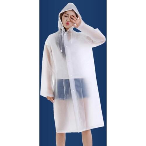 Single One-Piece Raincoat Mens and Womens Transparent Poncho Adult Travel Portable Windproof Waterproof Thickened plus-Sized