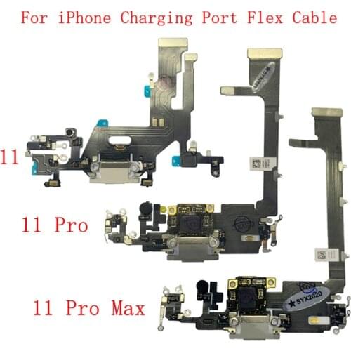 Original USB Charger Port Dock Connector Flex Cable For iPhone 11 11Pro 11Pro Max Charging with Microphone Repair Replacement