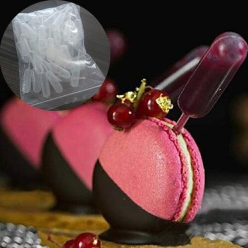 50pcs/Lot Plastic Squeeze 4ml Transfer Pipettes Dropper Disposable Pipettes for Strawberry Cupcake Ice Cream Chocolate Cake