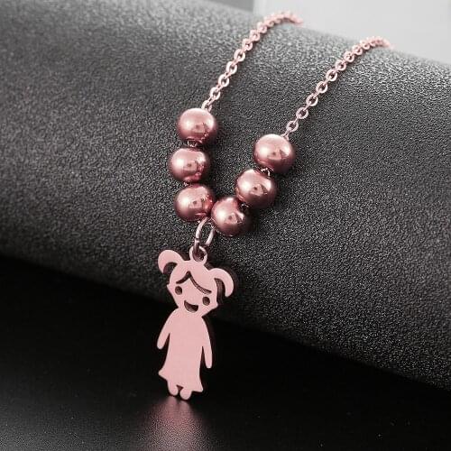 Custom Name Necklace Personalized Girls Pendant Necklace Stainless Steel Letter Necklace Mother Daughter Birthday Jewelry