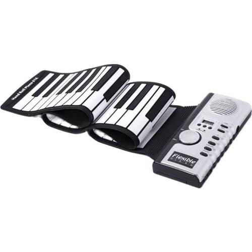 Portable 61-key hand roll piano silicone folding piano hand roll piano with speakers