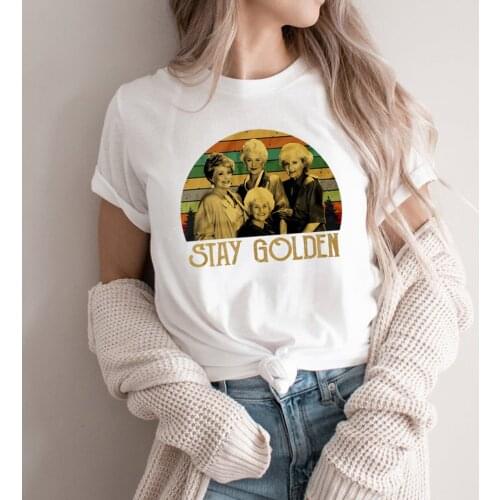 Stay Golden Shirts Cute Golden Girls Shirt Retro 80S Tv Show Tee Graphic T Shirts Streetwear Women Top Plus Size