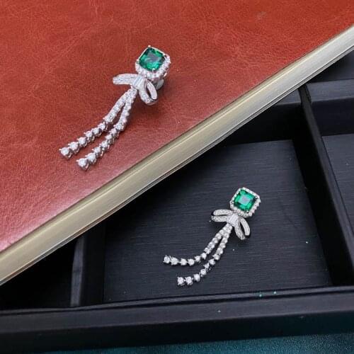 S925 silver new womens Earrings 2021 water drop sapphire hollow out geometric fashion earrings gift for women