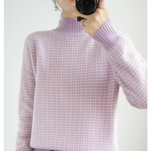 100% wool cashmere sweater womens autumn / winter 2020 warm soft high collar long sleeve knitted pullover womens sweater