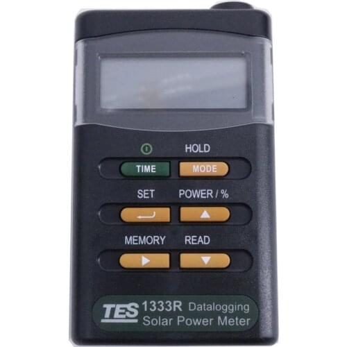 TES-1333R Solar Power Meter Automatic Transmission Measurements ,Select Either Power or Transmission .End-Mount Light Sensor