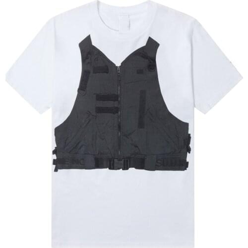 Plumn Mens Tops Cotton SS20 Week 3 Joint Vest Print T-shirt Mens T-shirt