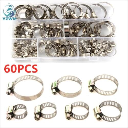 Cross Border Special 60pcs Clamp 304 Stainless Steel Throat Hoop Small American Communication Hoop Box Package