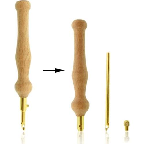 Knitting Embroidery Punch Threader Needle Pen Adjustable Sewing Accessories DIY