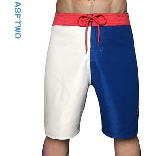 ASFTWO high quality quick-drying beach pants mens bodybuilding casual five-point surfing shorts