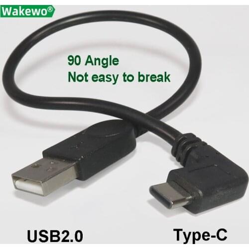 Bending Type-C cable USB-A male to USB-C male elbow short cable for power bank travel