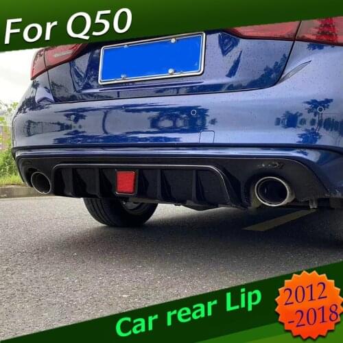 For Q50 Infiniti Q50L Q50S 2012-2018 Rear lip spoiler ABS Rear Bumper Diffuser Bumpers Protector Body kit bumper rear lip