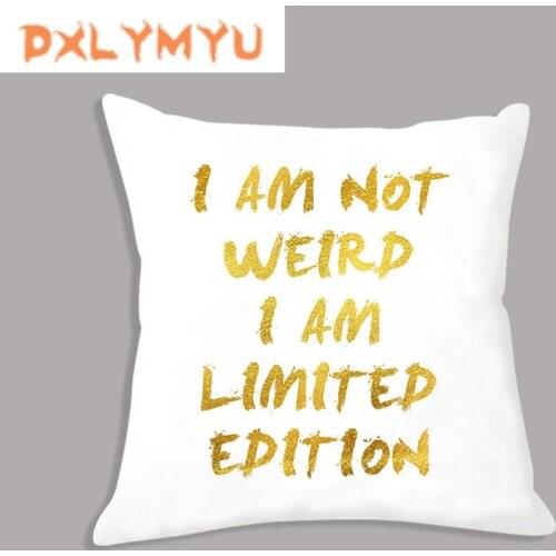 Golden Text Cushion Print Soft Cushion Decorative Pillows Home Decor Throw Pillow Almofadas Decorativas Para Sofa