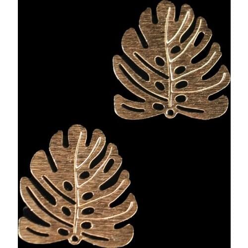 10 pieces brushed single-hole hollow small leaf fashion, charm bracelet small jewelry used to make womens jewelry accessories