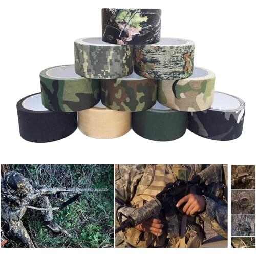 5M/10M Multi-functional Camo Tape Self-adhesive Camouflage Hunting Paintball Airsoft Rifle Waterproof Non-Slip Stealth Tape
