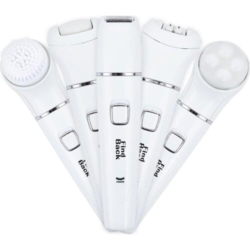 5 In 1 Electric Women Epilator Hair Removal Epilator Razor Shaving Machine Callus Remover Face Cleansing Brush Bikini Depilato