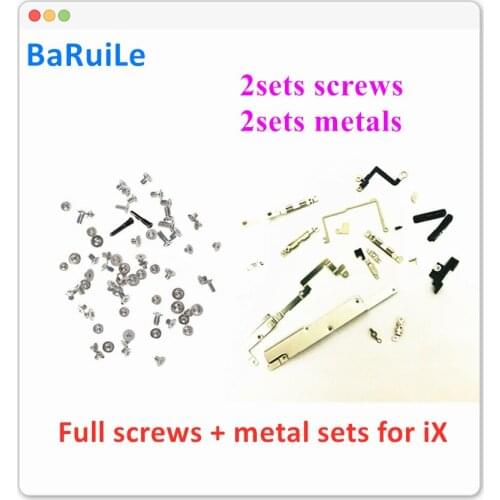 BaRuiLe 4sets Inner Accessories Full screw set for iPhone X screws Inside Small Metal Parts Holder Bracket Shield Plate Set Kit