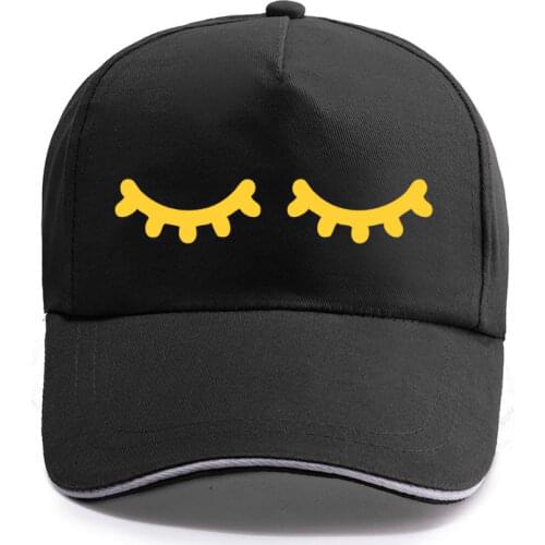 2020 New Summer Sleepy Eyes Eyelashes Print Baseball Caps Unisex Women Men Cotton Hat Snapback Hats Trucker Cap Sun-Hats